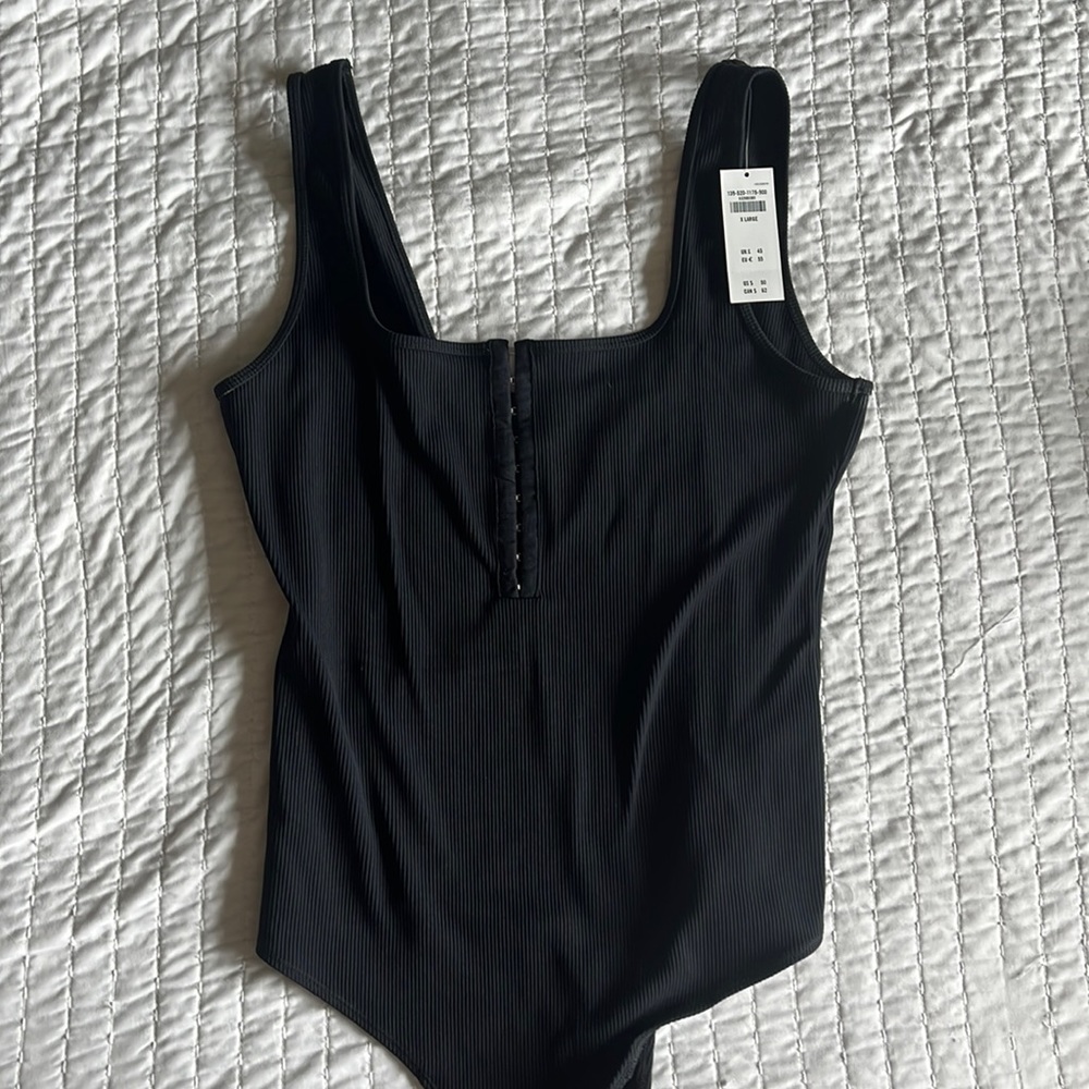Abercrombie Black Seamless Square neck Bodysuit NWT